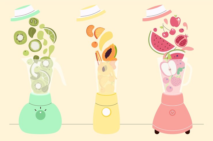 Vector gratuito batidos de diseño plano en vaso licuadora