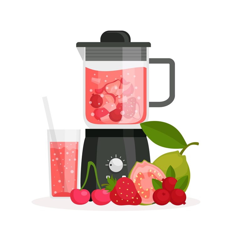 Vector gratuito batidos planos en vaso de licuadora ilustración