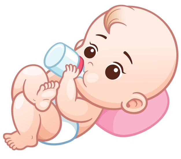 Resultado de imagen para bebe tomando leche dibujo