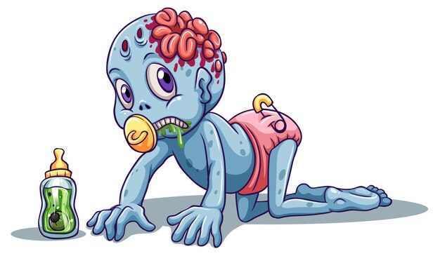 Un bebé zombi gateando