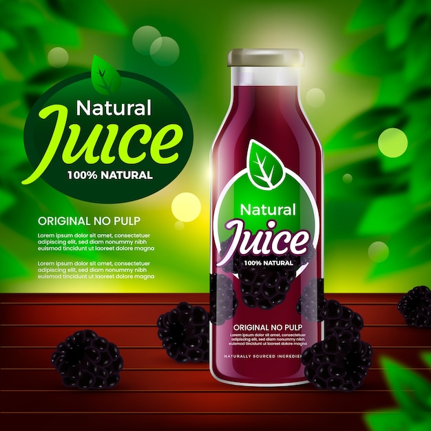 Vector gratuito beber jugo de moras ad nature