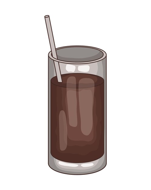 bebida de café en icono de vidrio