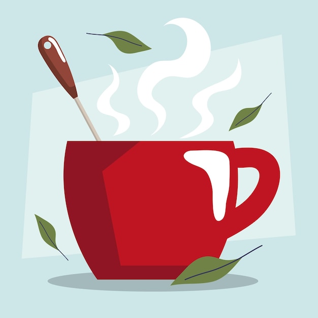 Silueta De Color Con Taza De Té Caliente Ilustración Vectorial  Ilustraciones svg, vectoriales, clip art vectorizado libre de derechos.  Image 72799943