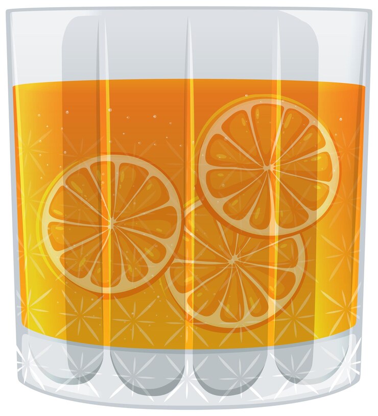 Vector gratuito bebida espumosa de naranja en vaso