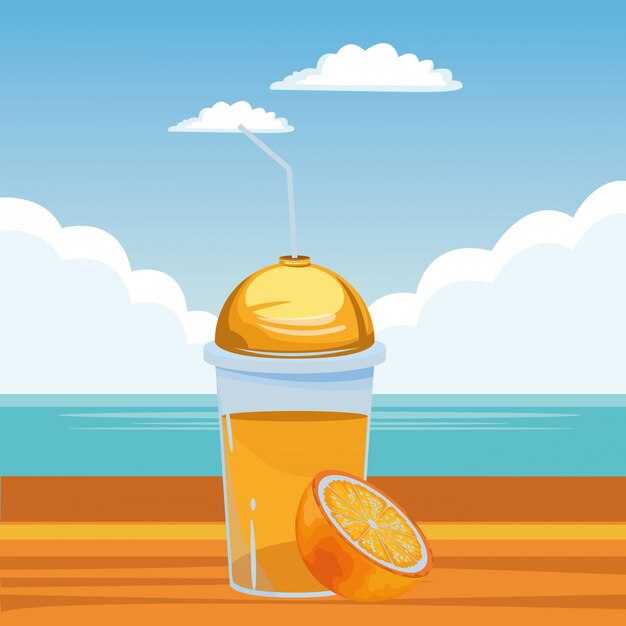 Bebida de frutas tropicales y batidos.