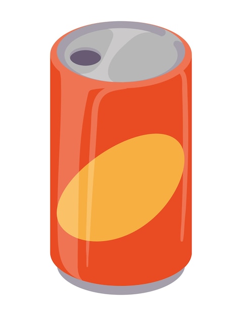 bebida gaseosa en la lata de naranja aislada