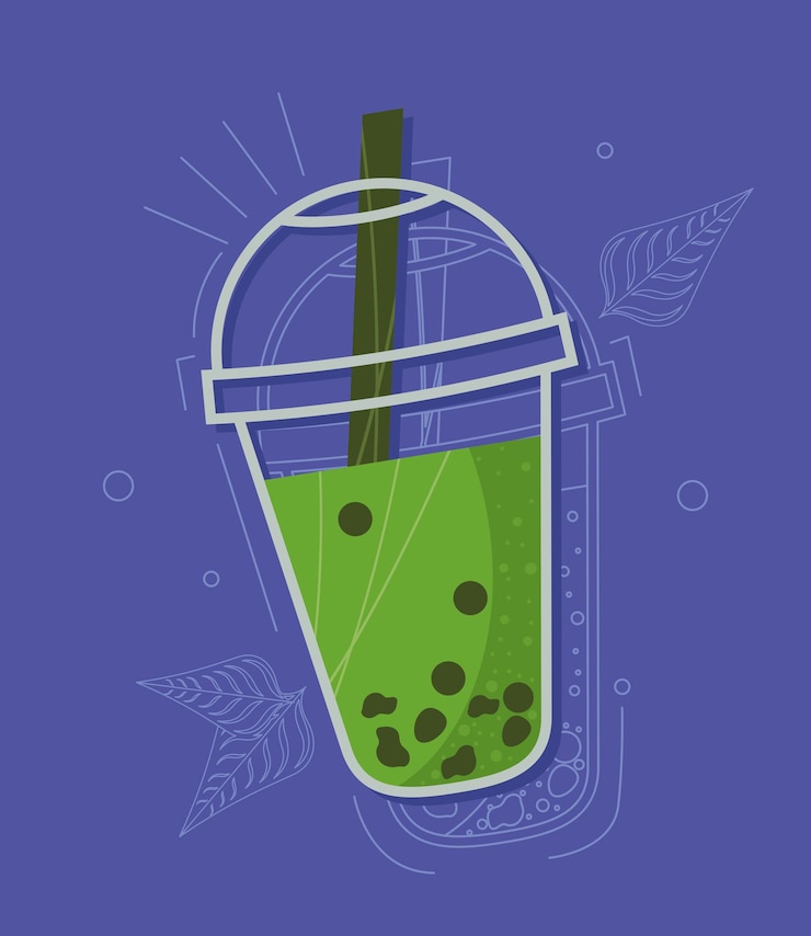 Vector gratuito bebida helada de matcha