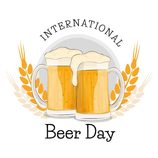Bebida refrescante día internacional de la cerveza
