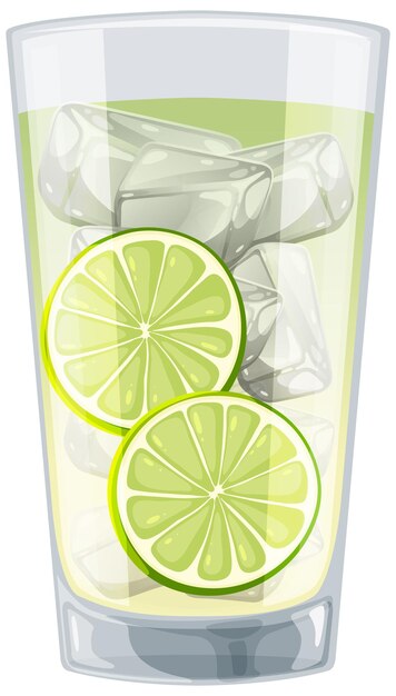 Bebida refrescante de limón con hielo