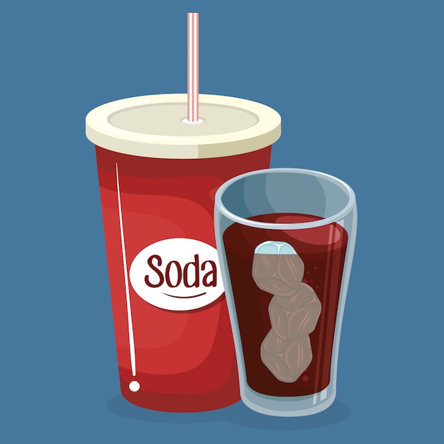 Vector gratuito bebida de vasos de soda