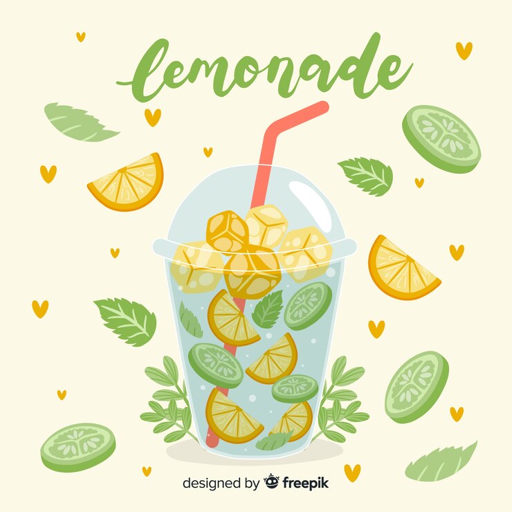 Vector gratuito bebida veraniega refrescante dibujada