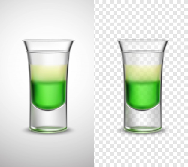 Vector gratuito bebidas alcohólicas de color cristalería banners transparentes