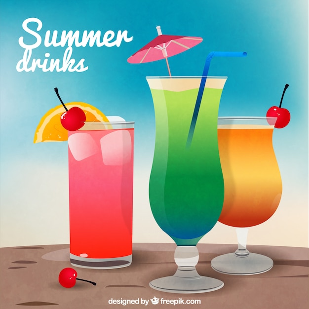 Vector gratuito bebidas del verano