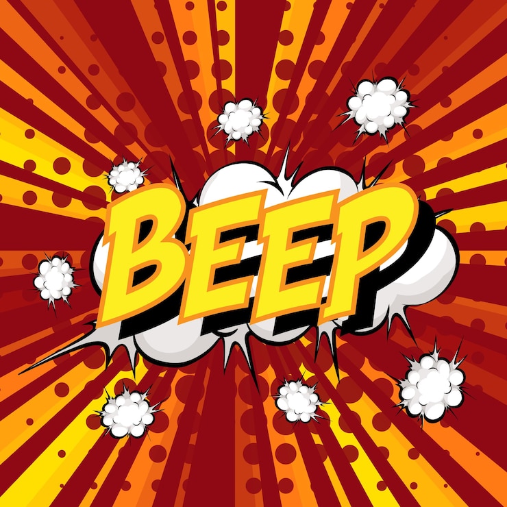 Vector gratuito beep redacción bocadillo de diálogo cómico en ráfaga