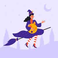 Vector gratuito befana de diseño plano