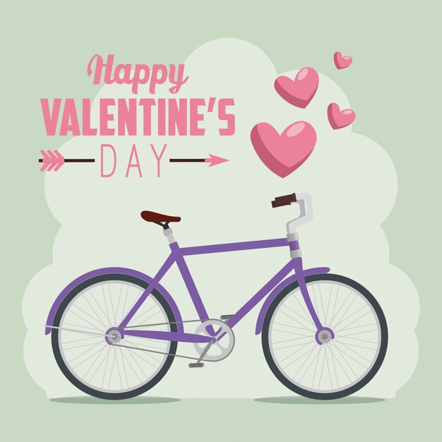 Bicicleta para la celebración del día de san valentín