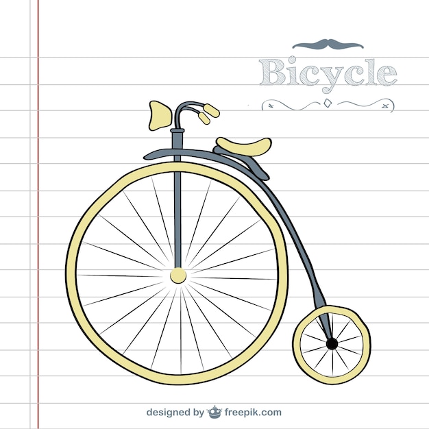 Bicicleta retro dibujada a mano