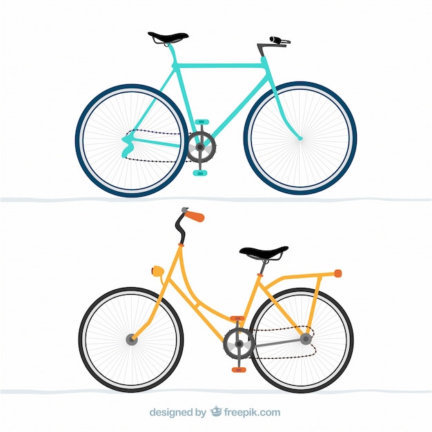 Bicicletas azul y amarilla