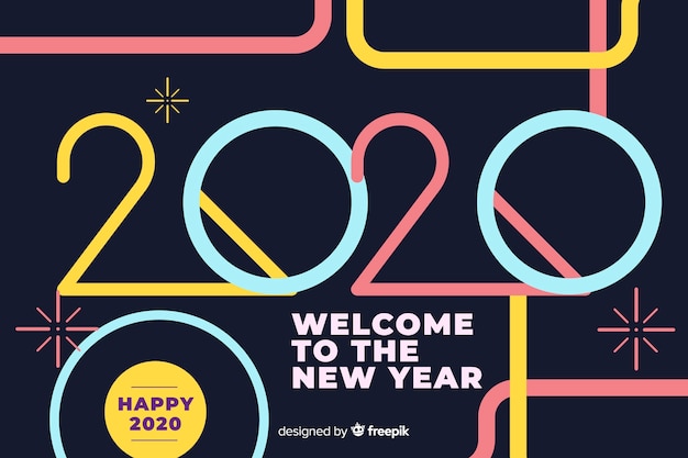 Vector gratuito bienvenido al nuevo diseño plano del año 2020