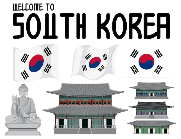 Bienvenido al texto de Corea del Sur con máscara tradicional coreana