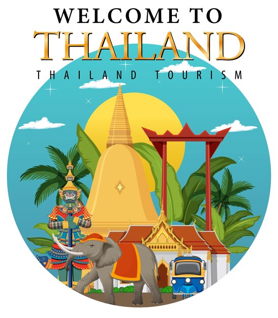 Bienvenido a la bandera y los puntos de referencia de Tailandia