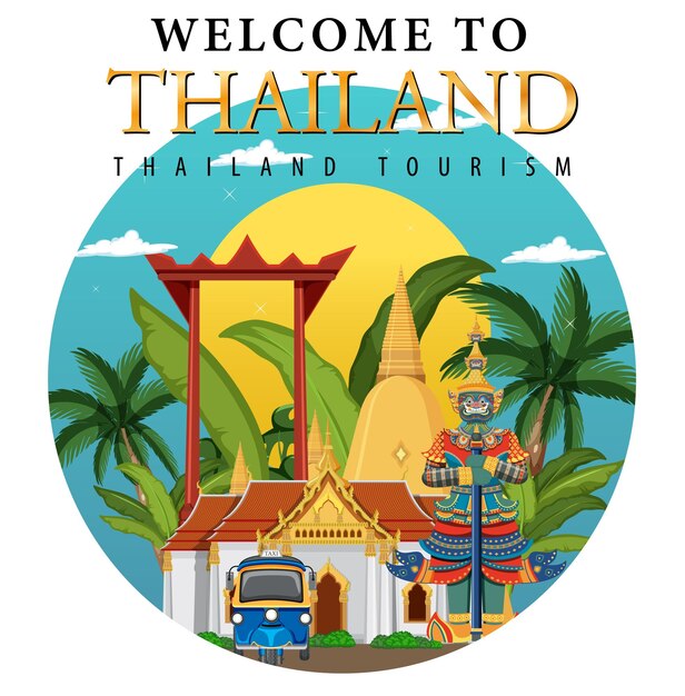 Bienvenido a la bandera y los puntos de referencia de Tailandia