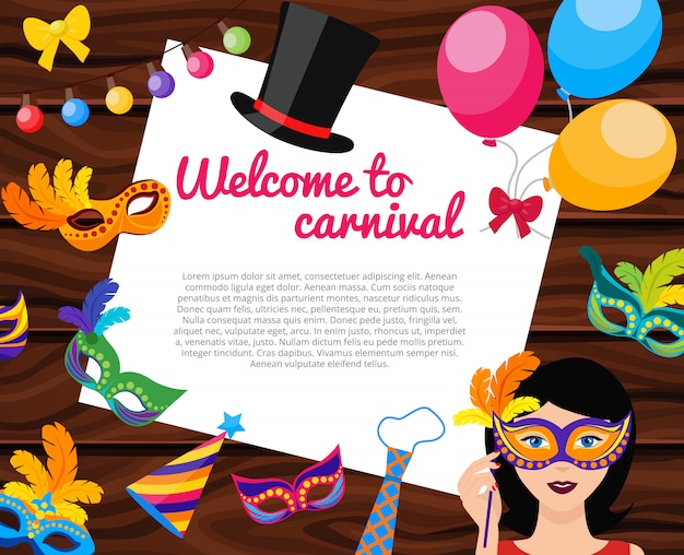 Vector gratuito bienvenido a carnival composition