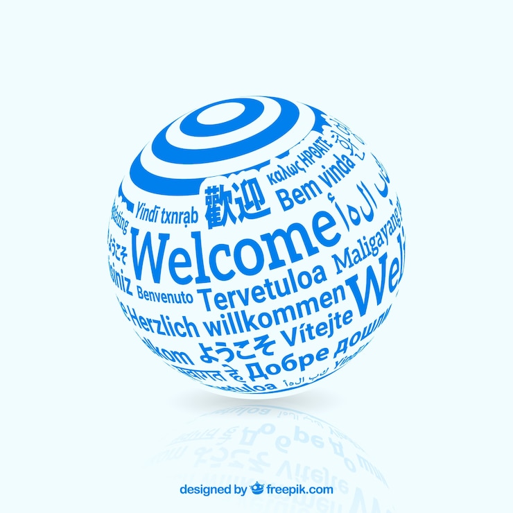 Vector gratuito bienvenido en diferentes idiomas