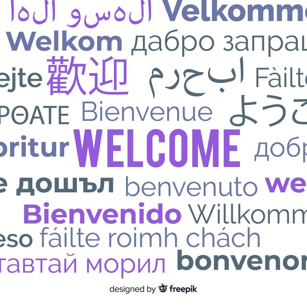 Bienvenido en diferentes idiomas