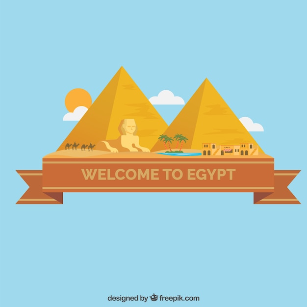 Vector gratuito bienvenido a egipto