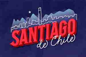 Vector gratuito bienvenido a las letras de santiago de chile