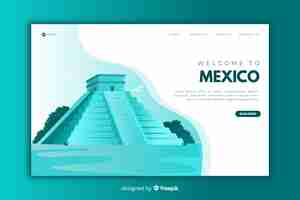 Vector gratuito bienvenido a mexico blue landing page