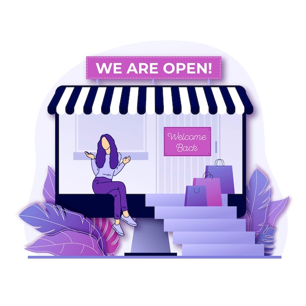 Bienvenido de nuevo estamos tienda abierta