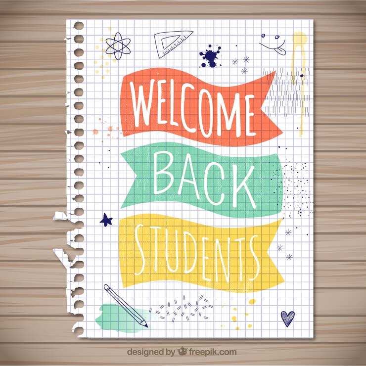 Vector gratuito bienvenido de nuevo a los estudiantes