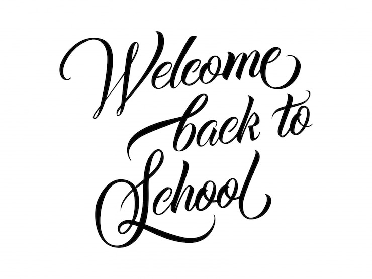 Vector gratuito bienvenido de nuevo a las letras de la escuela.