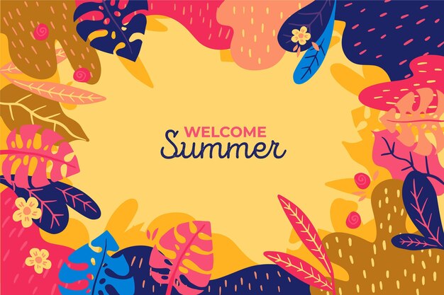 Bienvenido verano colorido deja fondo