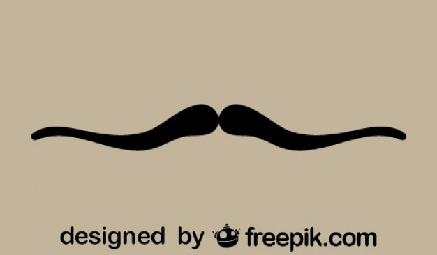 Vector gratuito bigote de caballero fino elegante retro