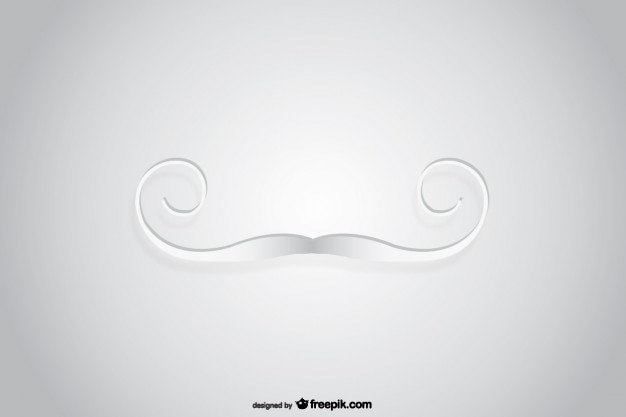 Bigote de fondo blanco sutil con efecto de recorte de papel