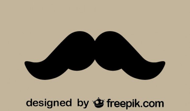 Bigote retro negro de caballero 