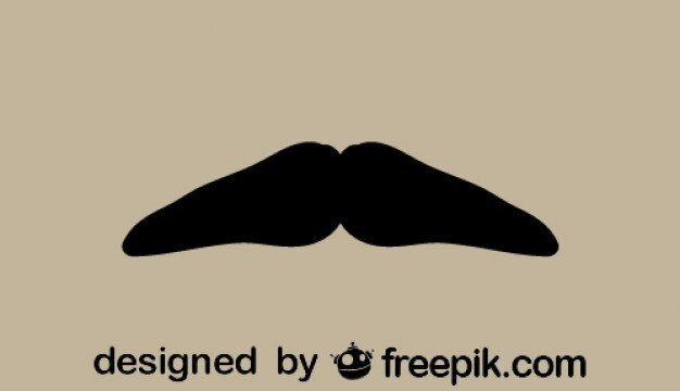 Bigote retro negro minimalista