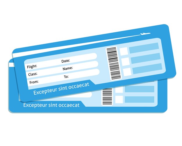 Billetes de avión en blanco