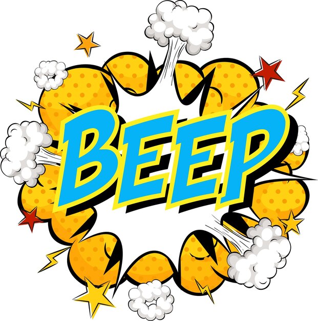 Bip de palabra en la nube de cómics