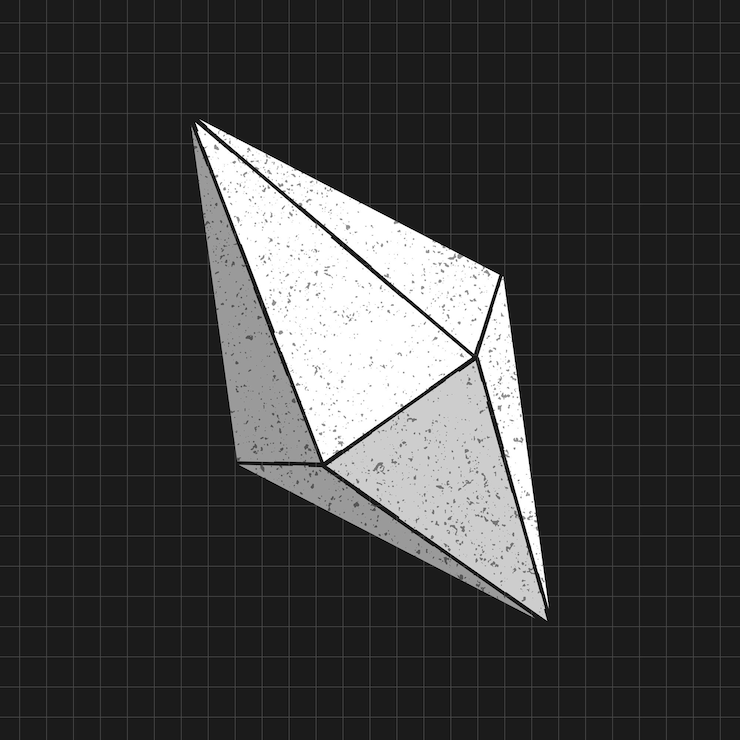 Vector gratuito bipirámide hexagonal 3d sobre un vector de fondo negro