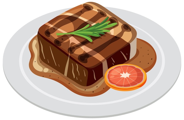 bistec gourmet con guarnición de cítricos