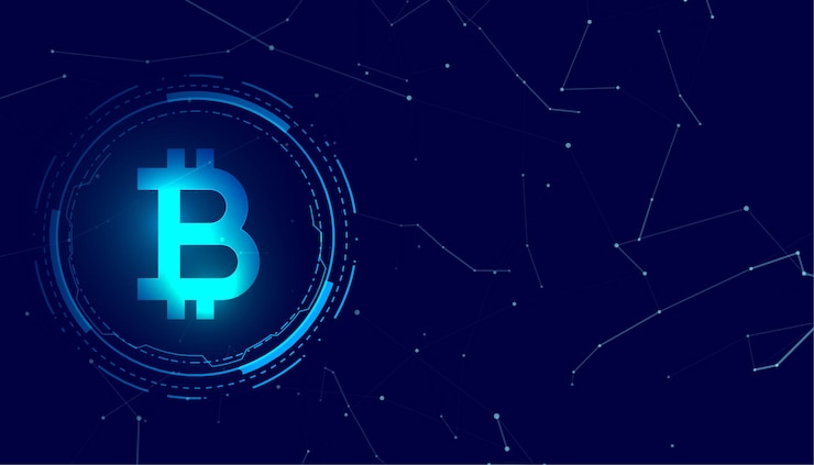 Vector gratuito bitcoin blockchain moneda digital fondo de concepto de moneda crypto