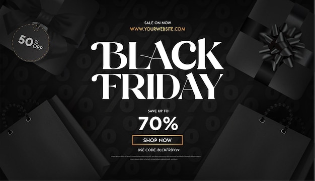 Black friday super sale fondo negro con elementos 3d realistas