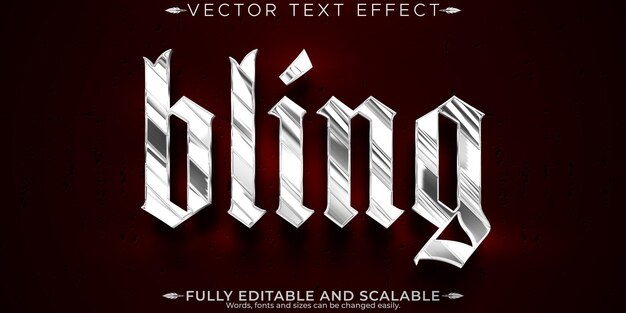 Bling efecto de texto editable estilo de texto gangsta y hip hop editable