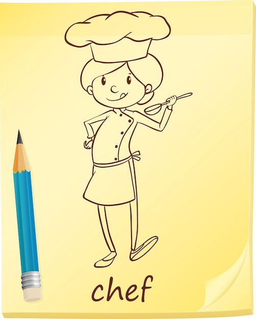 Un bloc de notas con un chef.