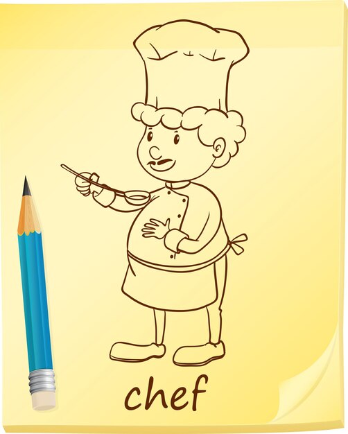 Un bloc de notas con un chef.