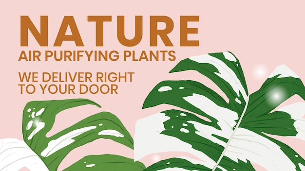 Blog banner plantilla vector fondo botánico con texto de naturaleza